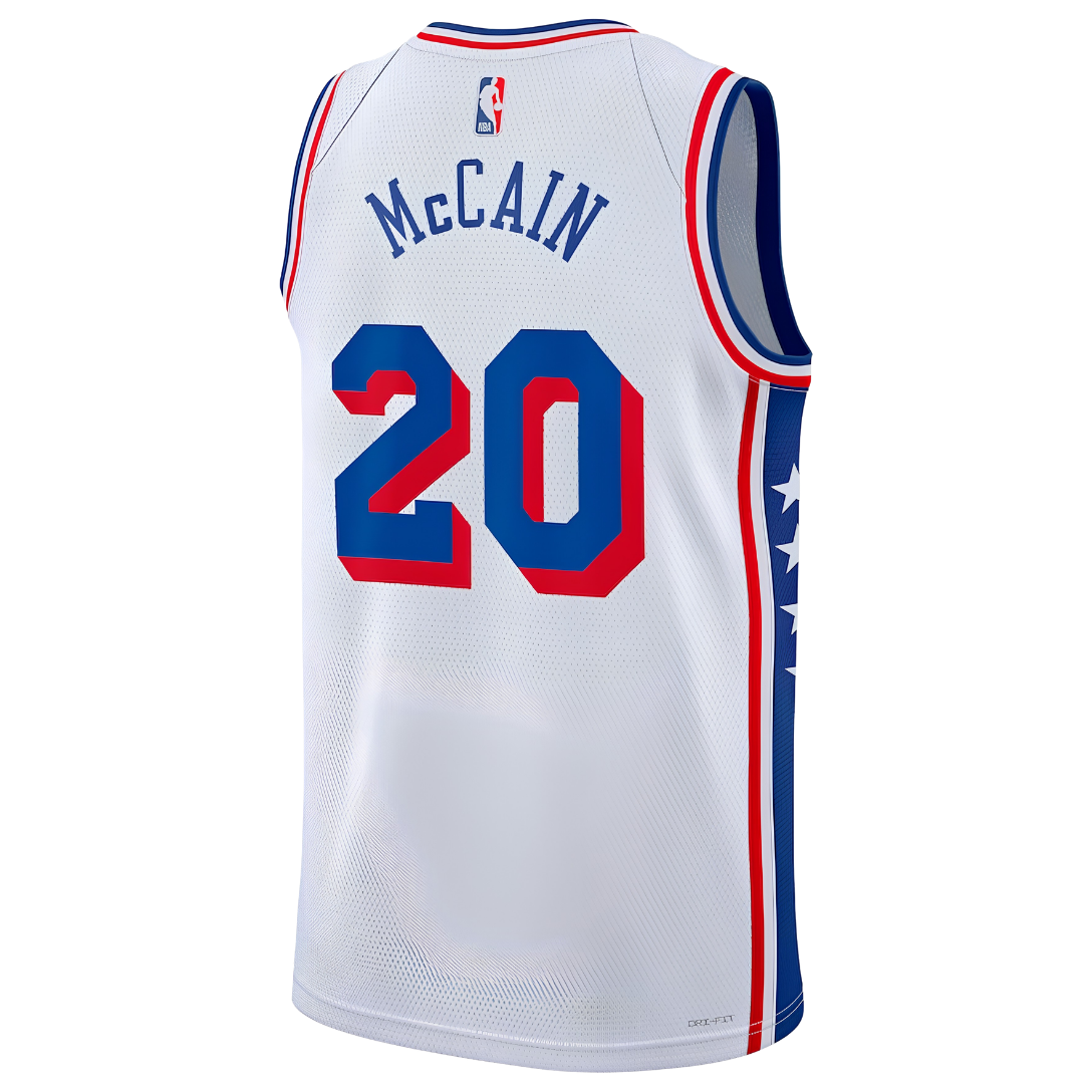 Camisa NBA Tyrese Maxey Philadelphia 76ers Unissex 23/24 - Azul Marinho - Edição City