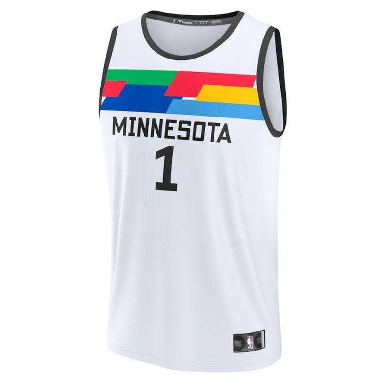 Camisa Anthony Edwards Minnesota Timberwolves 2023 Fastbreak NBA Unissex - Edição City - Branca