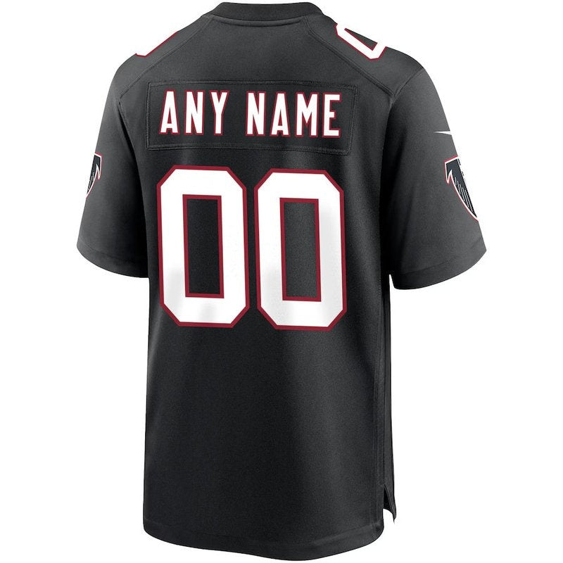 Atlanta Falcons - Camisa de jogo personalizada da NFL Throwback - Preta