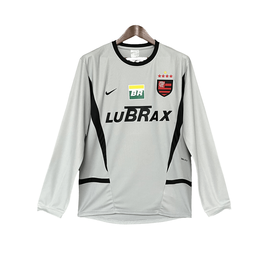 Camisa de Goleiro Flamengo 02/03 Cinza - Manga Longa Versão Retrô