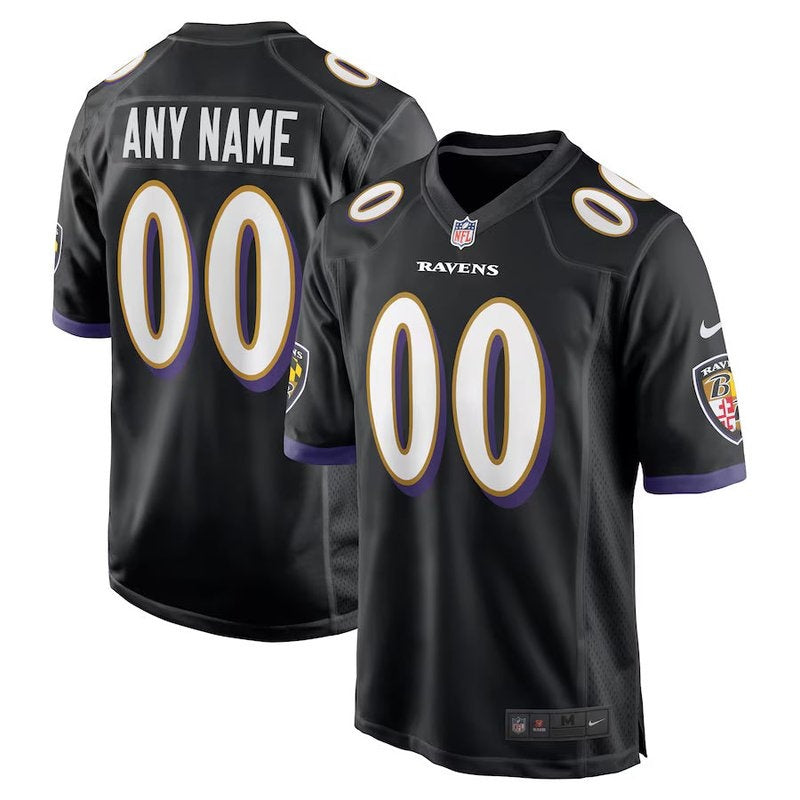 Baltimore Ravens - Camisa de jogo personalizada alternativa da NFL - Preta