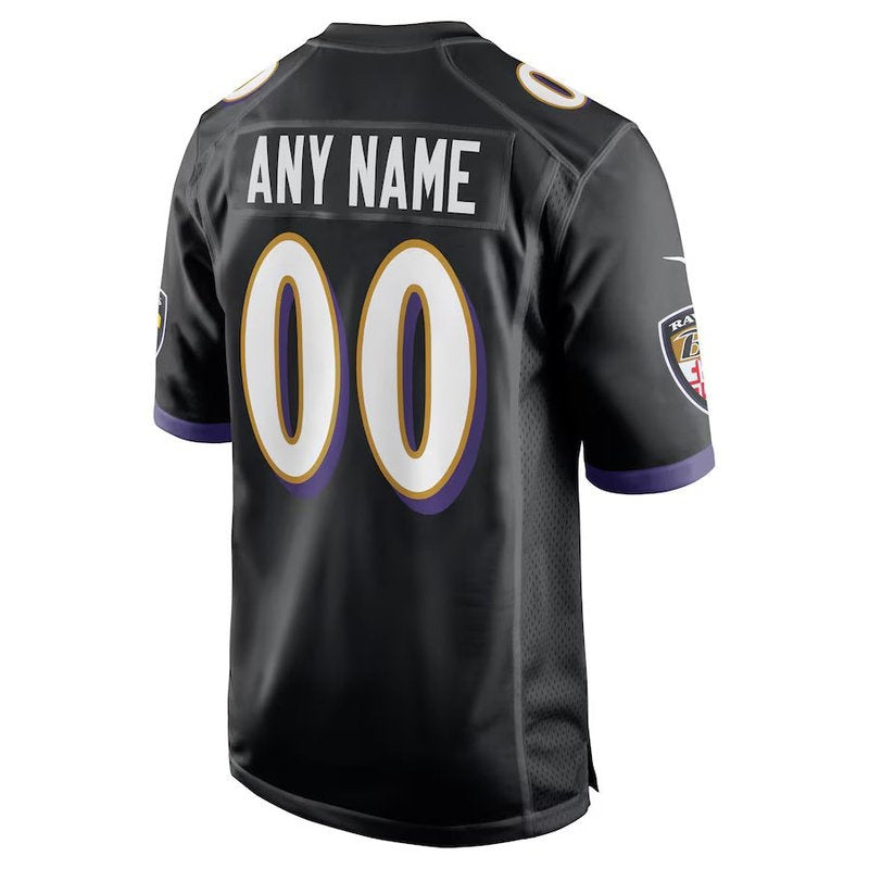Baltimore Ravens - Camisa de jogo personalizada alternativa da NFL - Preta