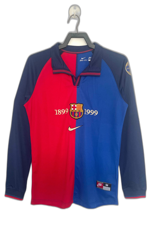 Camisa Barcelona 98/99 I Home - Manga Longa Versão Retro