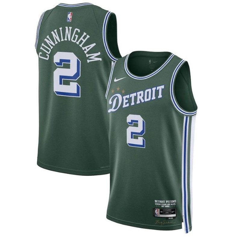 Camisa Cade Cunningham Detroit Pistons NBA Unissex 2023 - Edição City - Verde