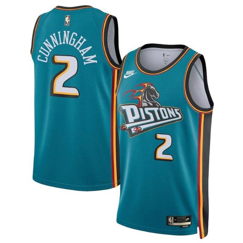 Camisa NBA Cade Cunningham Detroit Pistons Unissex 2023 Azul-petróleo - Edição Clássica