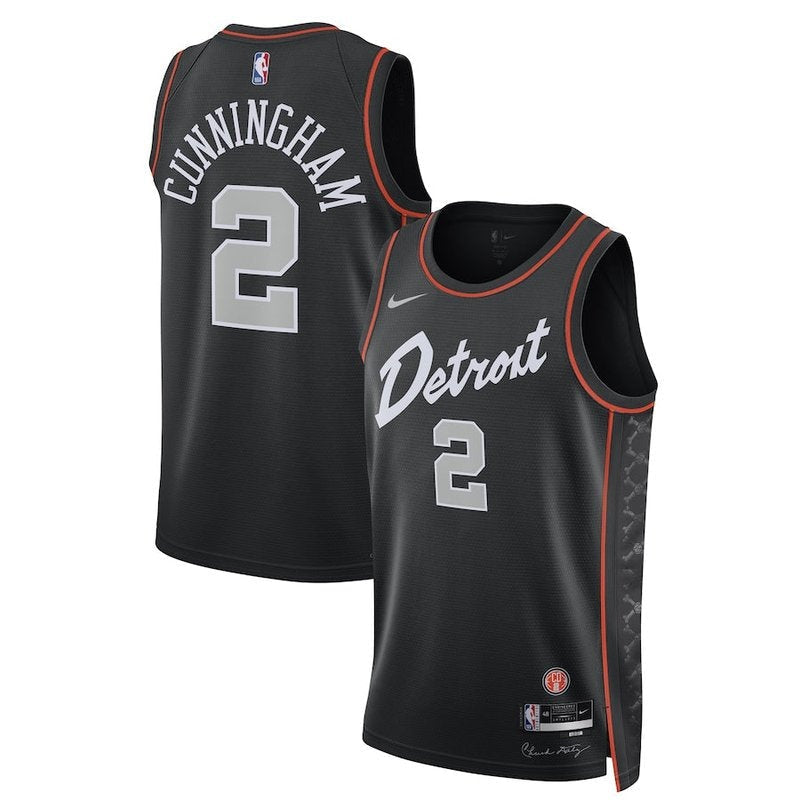 Camisa Cade Cunningham Detroit Pistons NBA Unissex 23/24 - Preta - Edição City