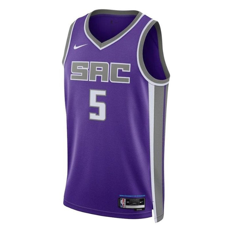 Camiseta unisex de la NBA De'Aaron Fox de los Sacramento Kings 2023 - Edición Ícono - Morada