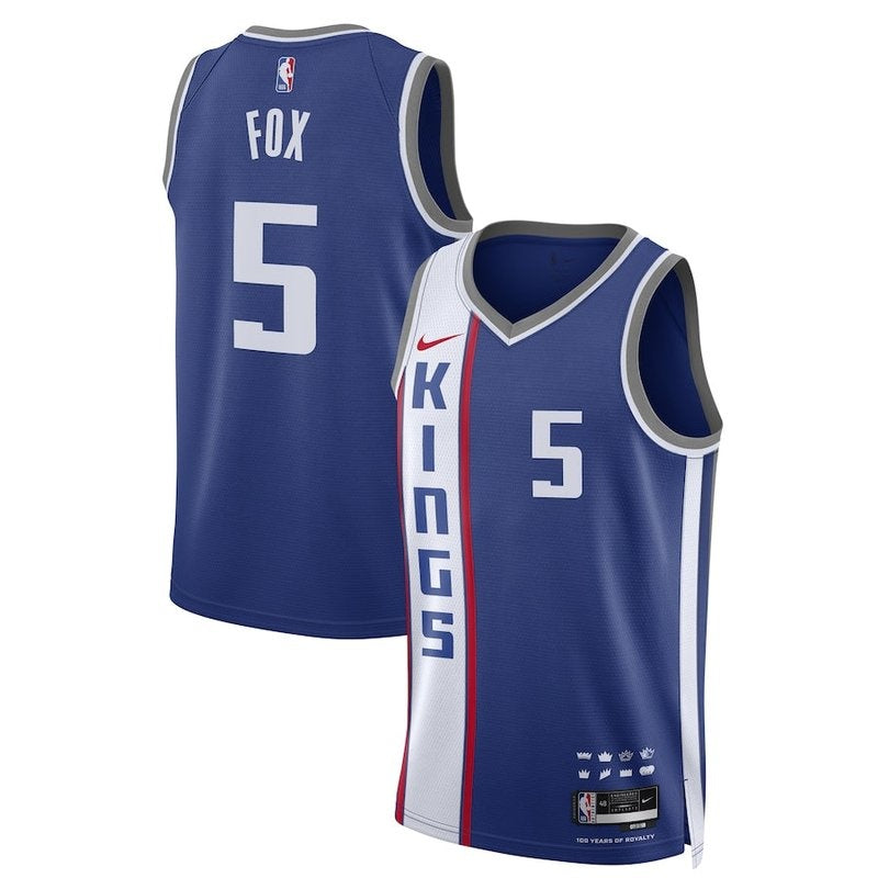 Camiseta unisex de la NBA De'Aaron Fox de los Sacramento Kings (23/24) - Azul - Edición Ciudad