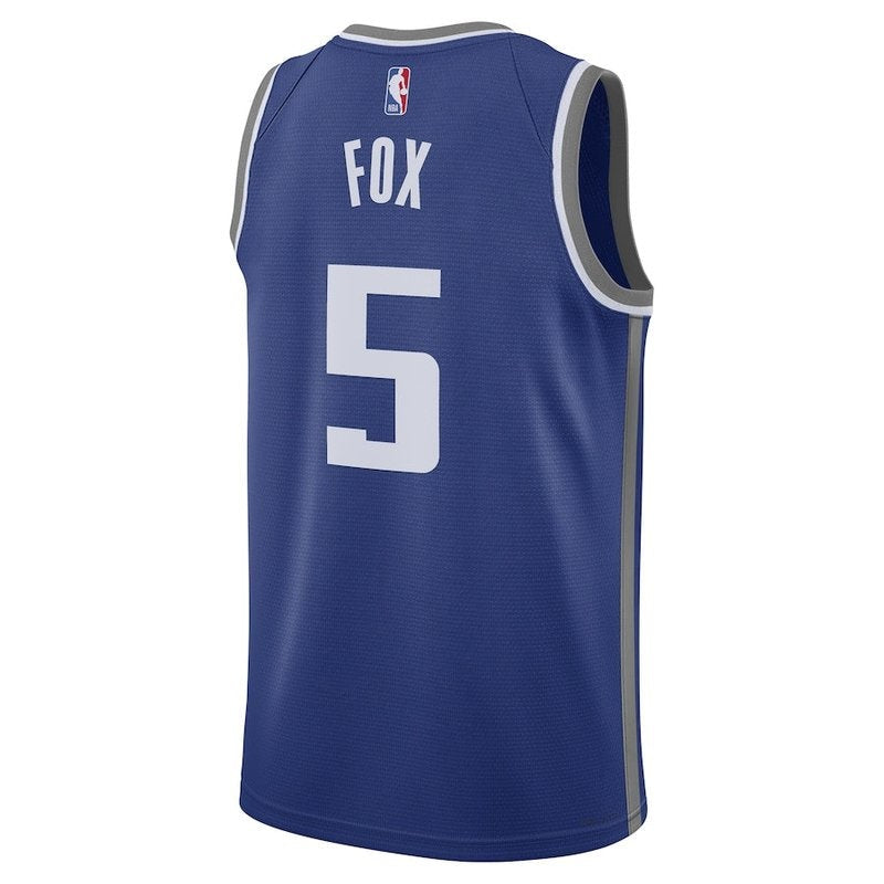 Camisa NBA De'Aaron Fox Sacramento Kings Unissex 23/24 - Azul - Edição City