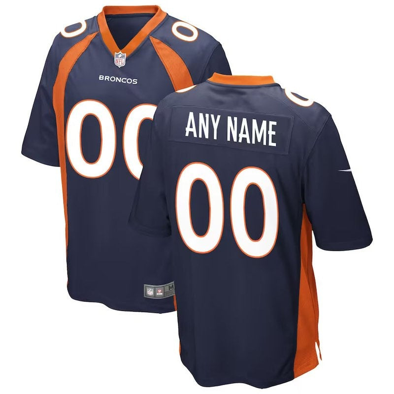 Denver Broncos - Camisa de jogo personalizada alternativa da NFL - Azul-marinho