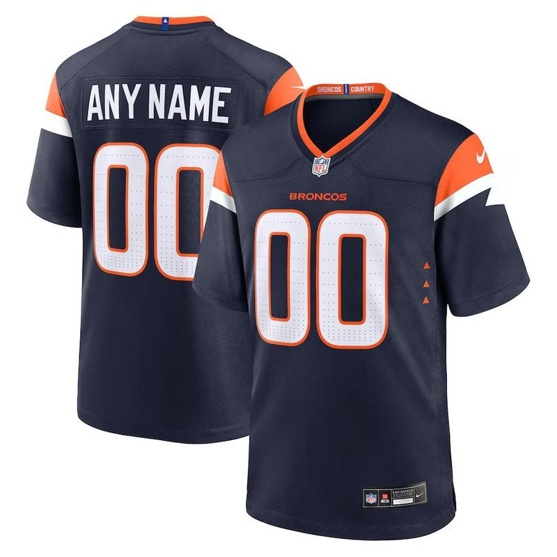 Denver Broncos - Coleção Mile High Alternativa - Camisa de Jogo NFL Personalizada - Azul-Marinho