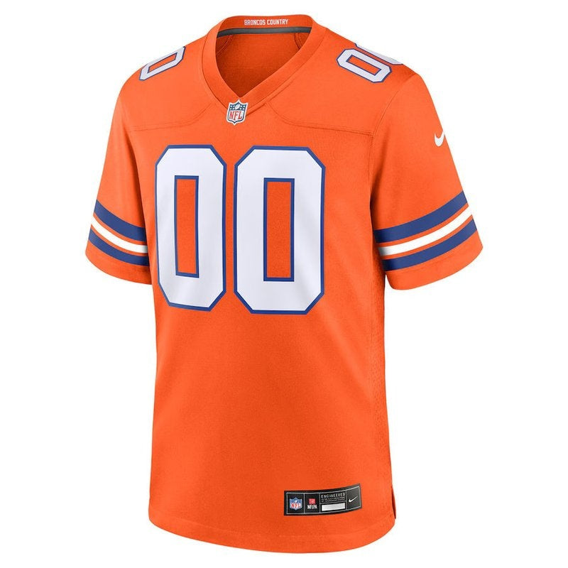 Denver Broncos - Coleção Mile High - Camisa personalizada de jogo da NFL de 1977 - Laranja