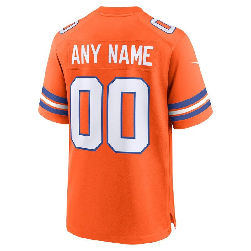 Denver Broncos - Coleção Mile High - Camisa personalizada de jogo da NFL de 1977 - Laranja