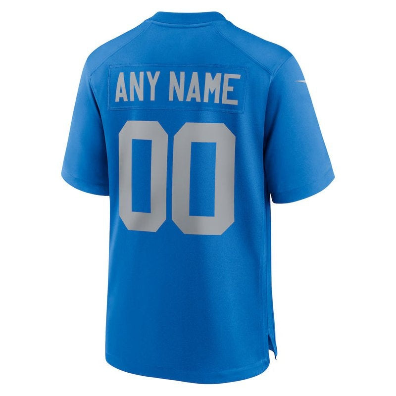 Detroit Lions - Camisa de jogo personalizada alternativa da NFL - Azul