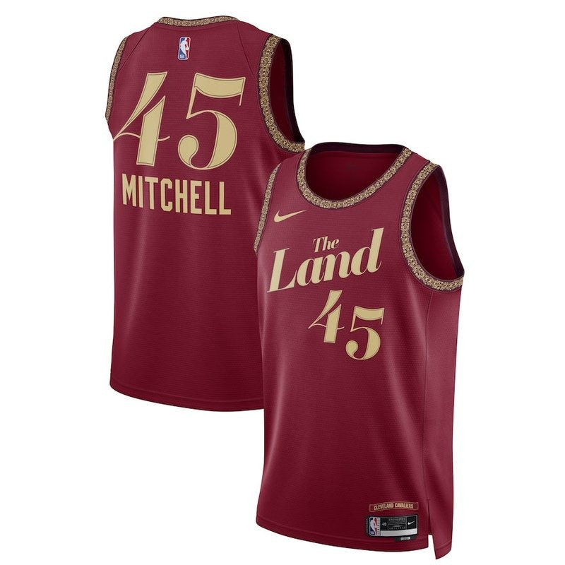 Camiseta unisex de la NBA de Donovan Mitchell, Cleveland Cavaliers, 23/24, color vino, edición ciudad
