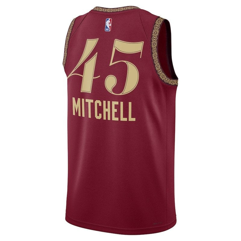 Camiseta unisex de la NBA de Donovan Mitchell, Cleveland Cavaliers, 23/24, color vino, edición ciudad