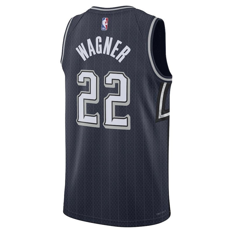 Camiseta unisex de la NBA Franz Wagner Orlando Magic 23/24 - Azul marino - Edición City