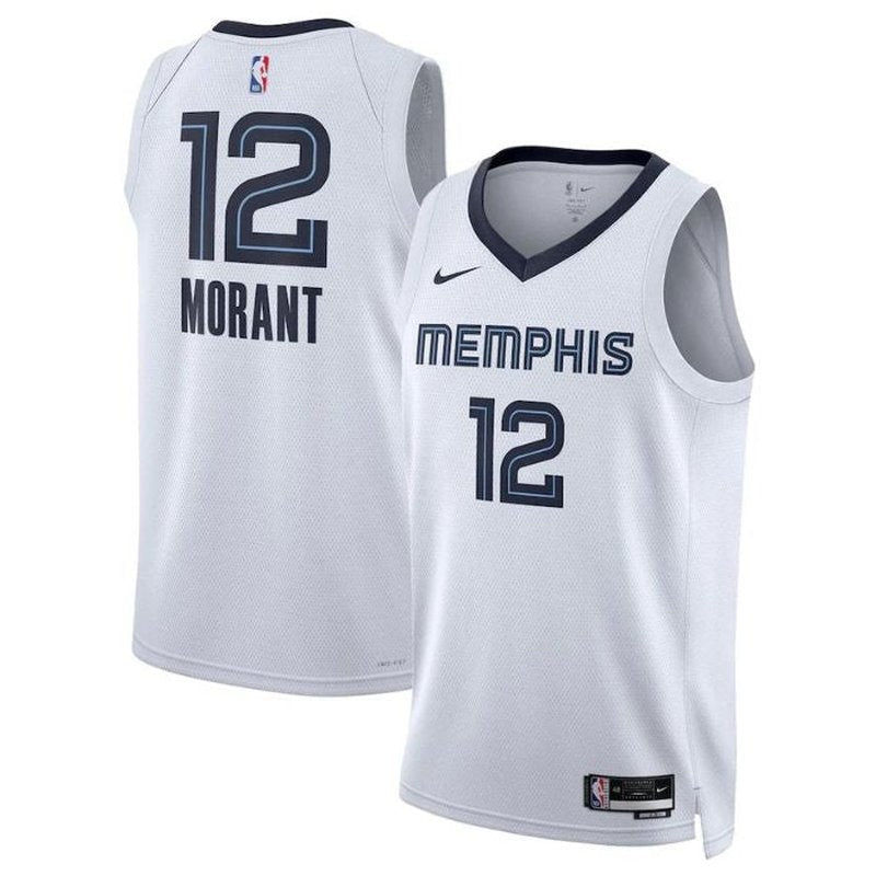 Camisa Ja Morant Memphis Grizzlies Unissex 2023 da NBA - Edição Associação - Branca