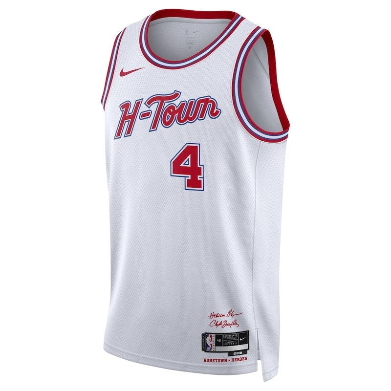 Camiseta unisex de la NBA de Jalen Green, Houston Rockets, 23/24 - Blanca - Edición Ciudad