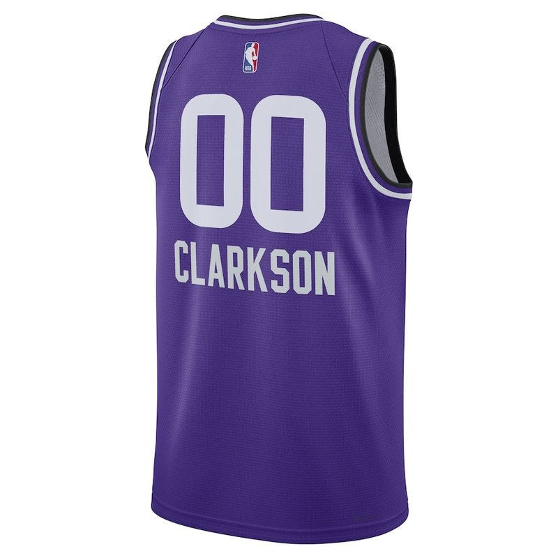 Camisa Jordan Clarkson Utah Jazz Unissex 23/24 NBA - Roxa - Edição City