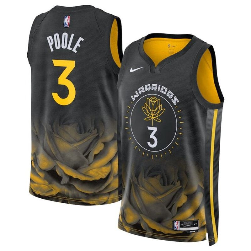 Camisa Jordan Poole Golden State Warriors Unissex 2023 NBA - Edição City - Preta