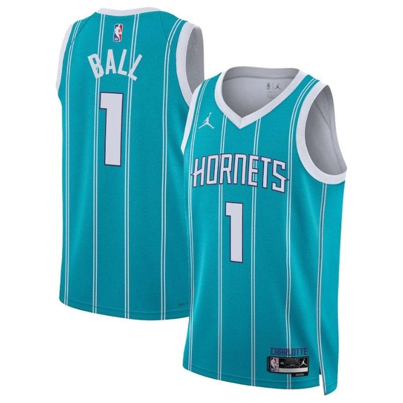 Camisa LaMelo Ball Charlotte Hornets Unissex 2023 da NBA - Edição Ícone - Azul-petróleo