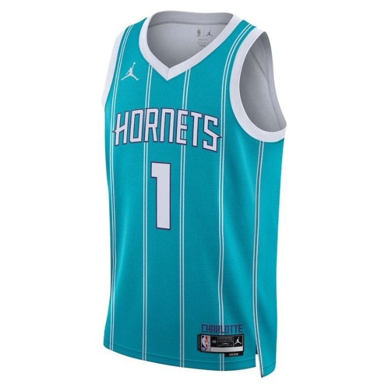 Camisa LaMelo Ball Charlotte Hornets Unissex 2023 da NBA - Edição Ícone - Azul-petróleo
