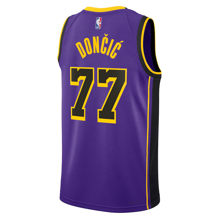 Camisa NBA Luka DonÄiÄ - Los Angeles Lakers Statement Edition 2024 - Roxa - Unissex