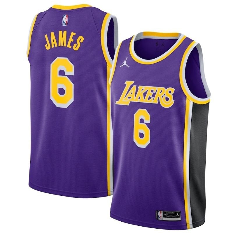 Camiseta de la NBA de Los Angeles Lakers LeBron James #6 (morado) 2021/22
