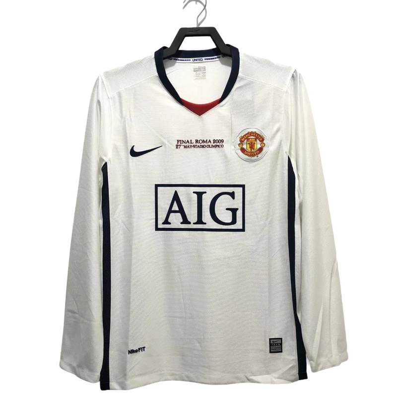 Camisa reserva Manchester United 08/09 II - Versão retrô de manga comprida
