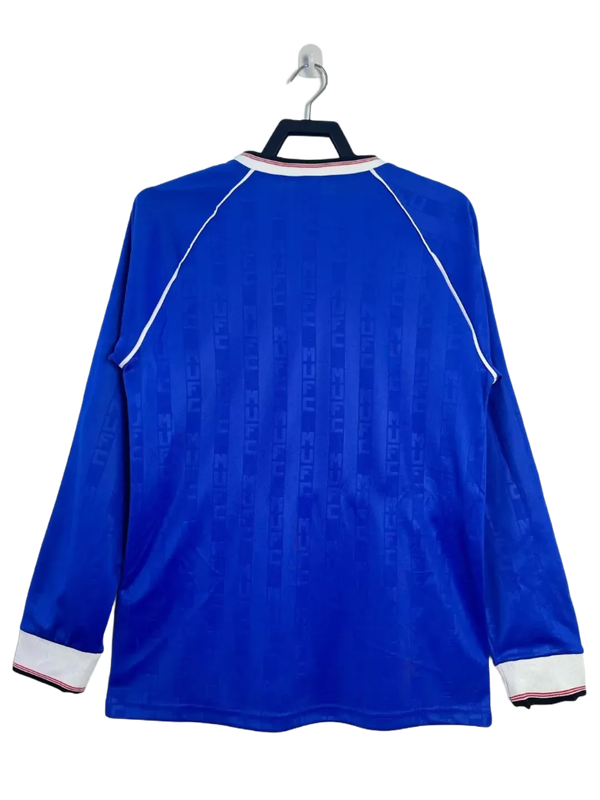 Camisa reserva Manchester United 88/90 II - Versão retrô de manga comprida