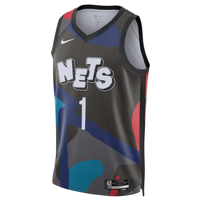 Camisa Mikal Bridges Brooklyn Nets Unissex 23/24 NBA - Preta - Edição City