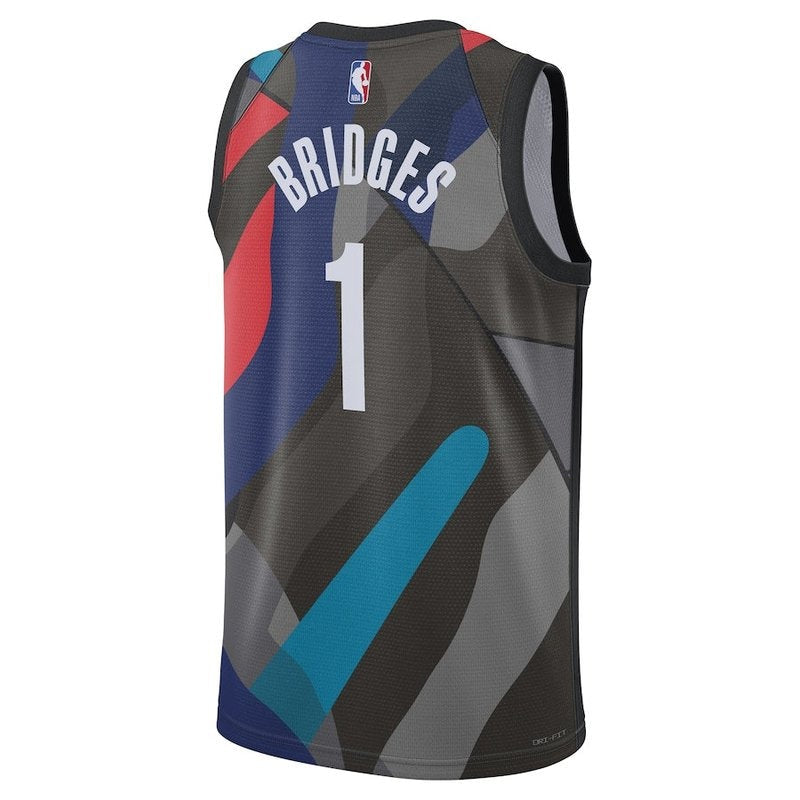 Camisa Mikal Bridges Brooklyn Nets Unissex 23/24 NBA - Preta - Edição City