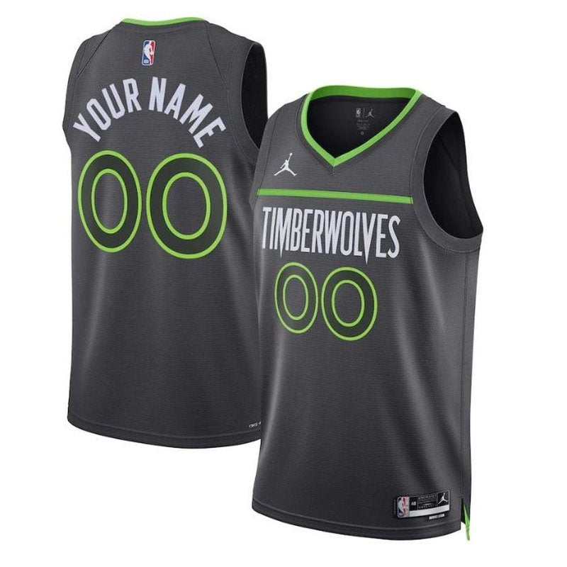 Camisa Minnesota Timberwolves NBA 2023 Unissex - Edição Statement - Preta