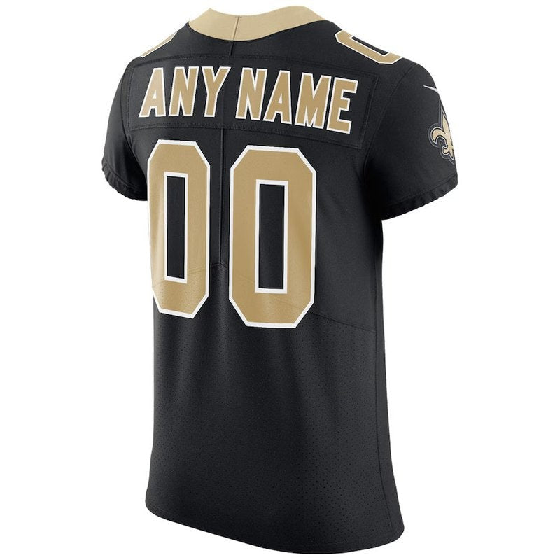 Camiseta personalizada de la NFL de los New Orleans Saints, color negro