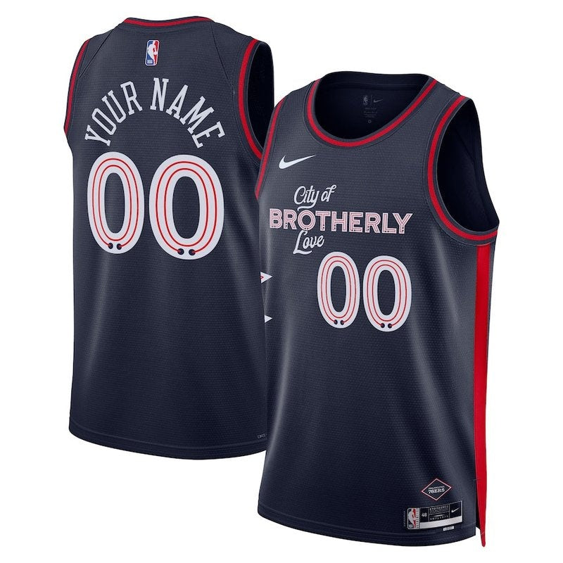 Camiseta unisex de la NBA de los Philadelphia 76ers (23/24) - Azul marino - Edición City