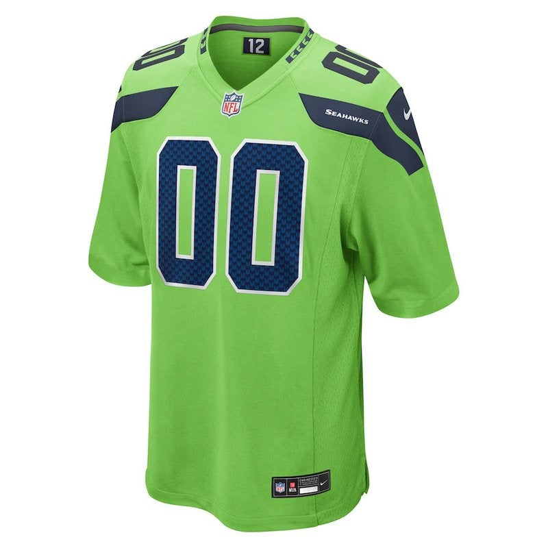 Seattle Seahawks - Camisa de jogo personalizada alternativa da NFL - Verde neon