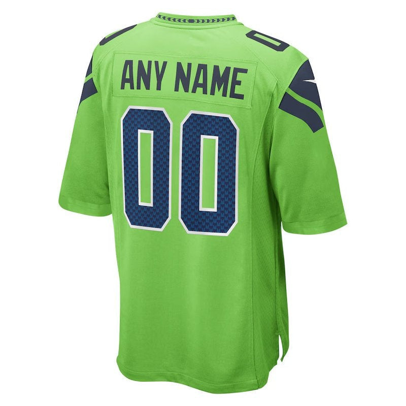 Seattle Seahawks - Camisa de jogo personalizada alternativa da NFL - Verde neon