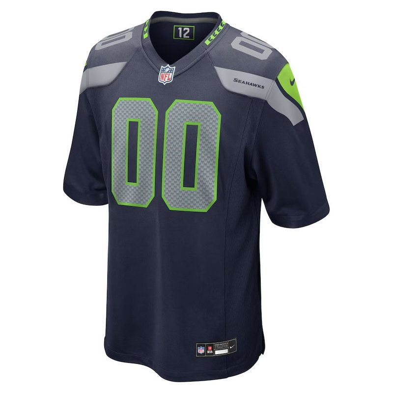 Seattle Seahawks - Camisa de jogo personalizada da NFL para faculdade - Azul-marinho