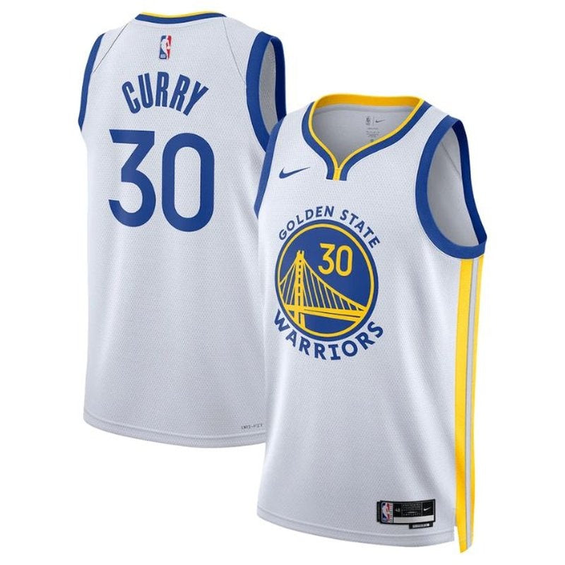 Camisa Stephen Curry Golden State Warriors Unissex 2023 da NBA - Edição Associação - Branca