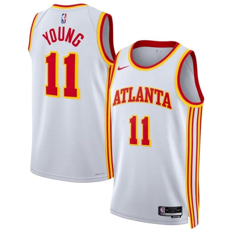 Camisa NBA Trae Young Atlanta Hawks Unissex 2023 - Edição Associação - Branca