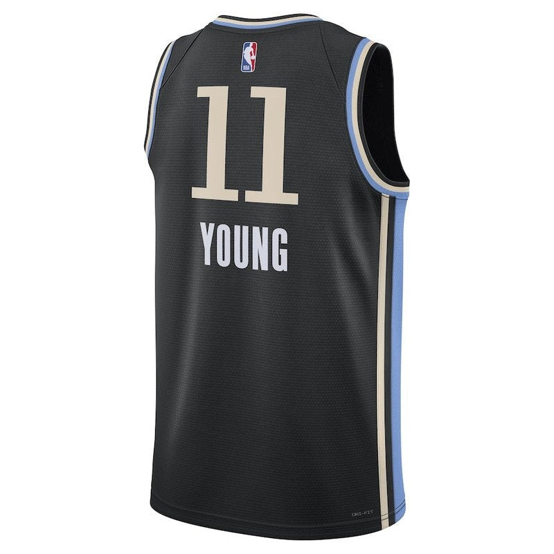 Camisa NBA Trae Young Atlanta Hawks Unissex 23/24 - Preta - Edição City