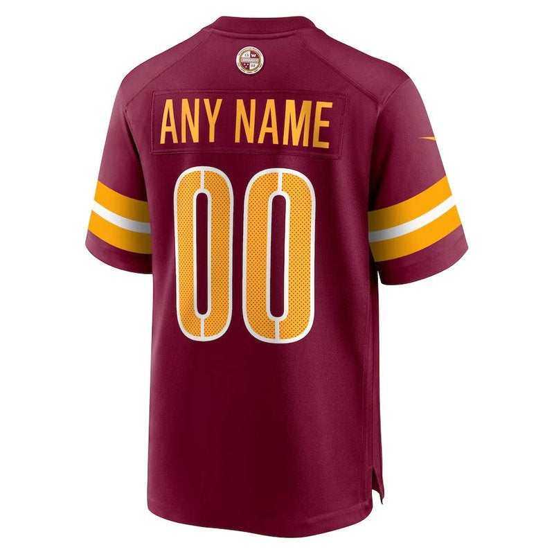 Camiseta personalizada de la NFL de los Washington Commanders en color burdeos