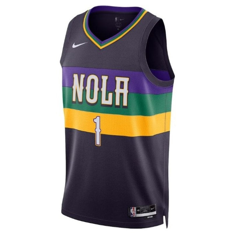 Camisa NBA Zion Williamson New Orleans Pelicans Unissex 2023 - Edição City - Roxa