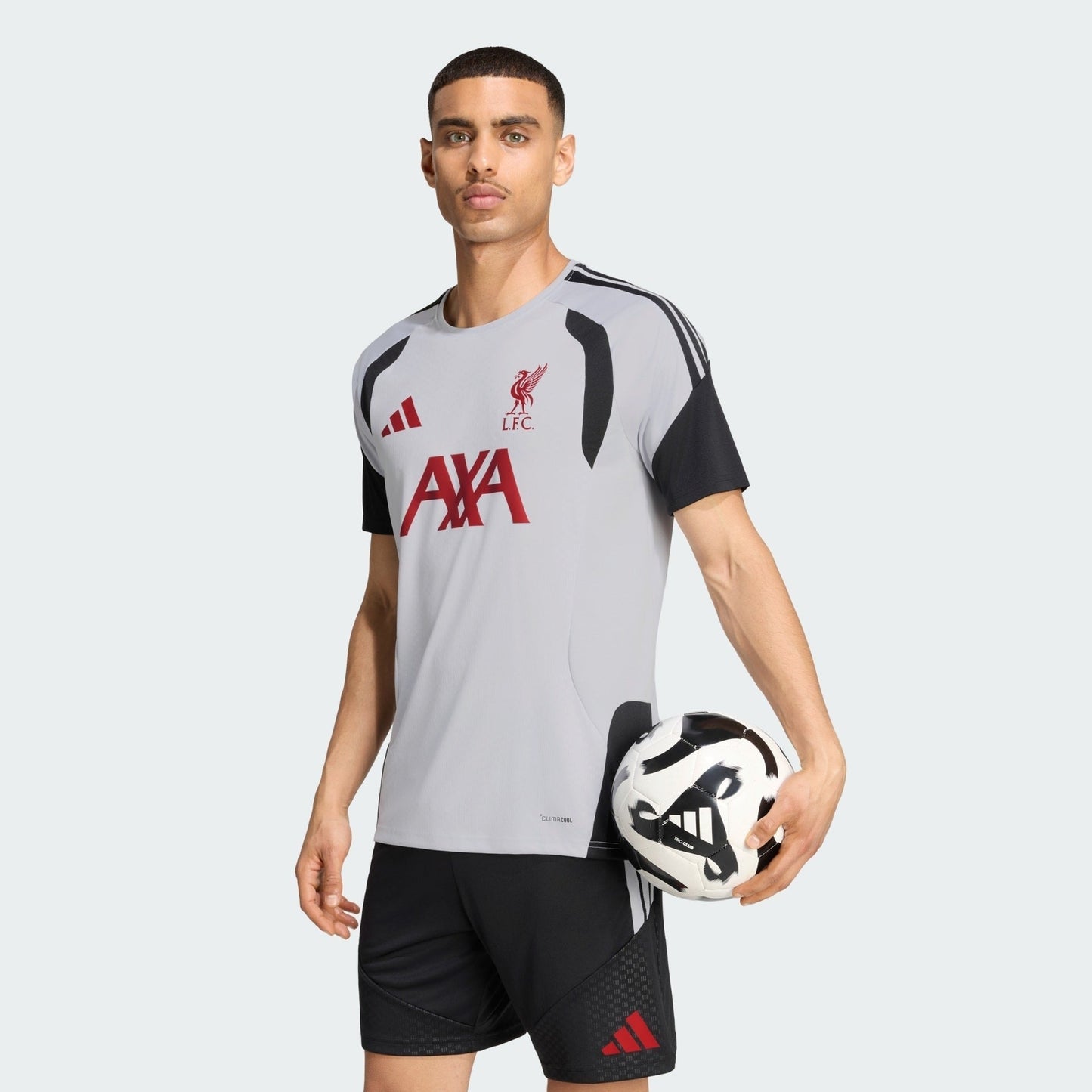 Liverpool 26/27 Training Jersey Grey - worn by model front