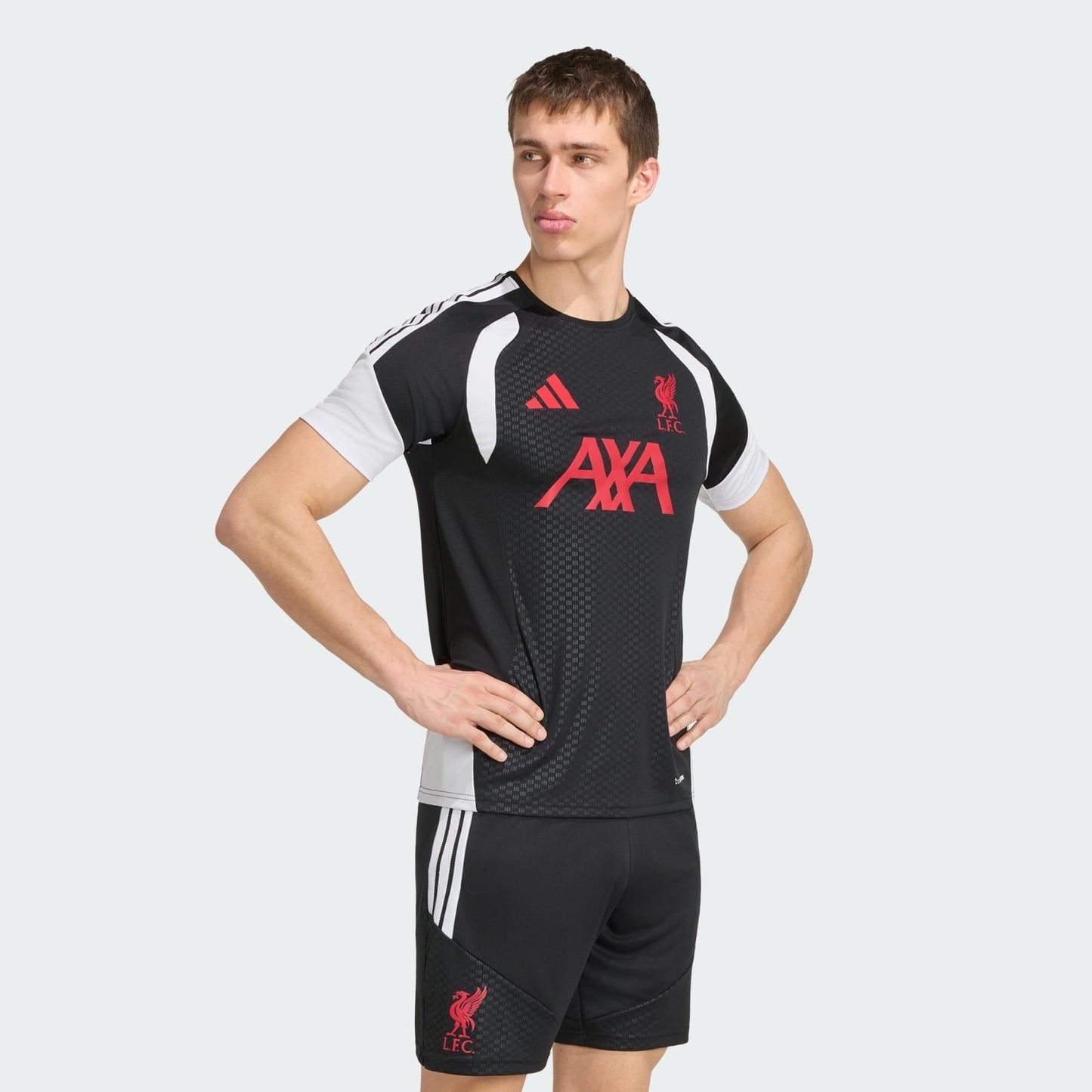 Liverpool 26/27 Training Jersey Black - worn by model side