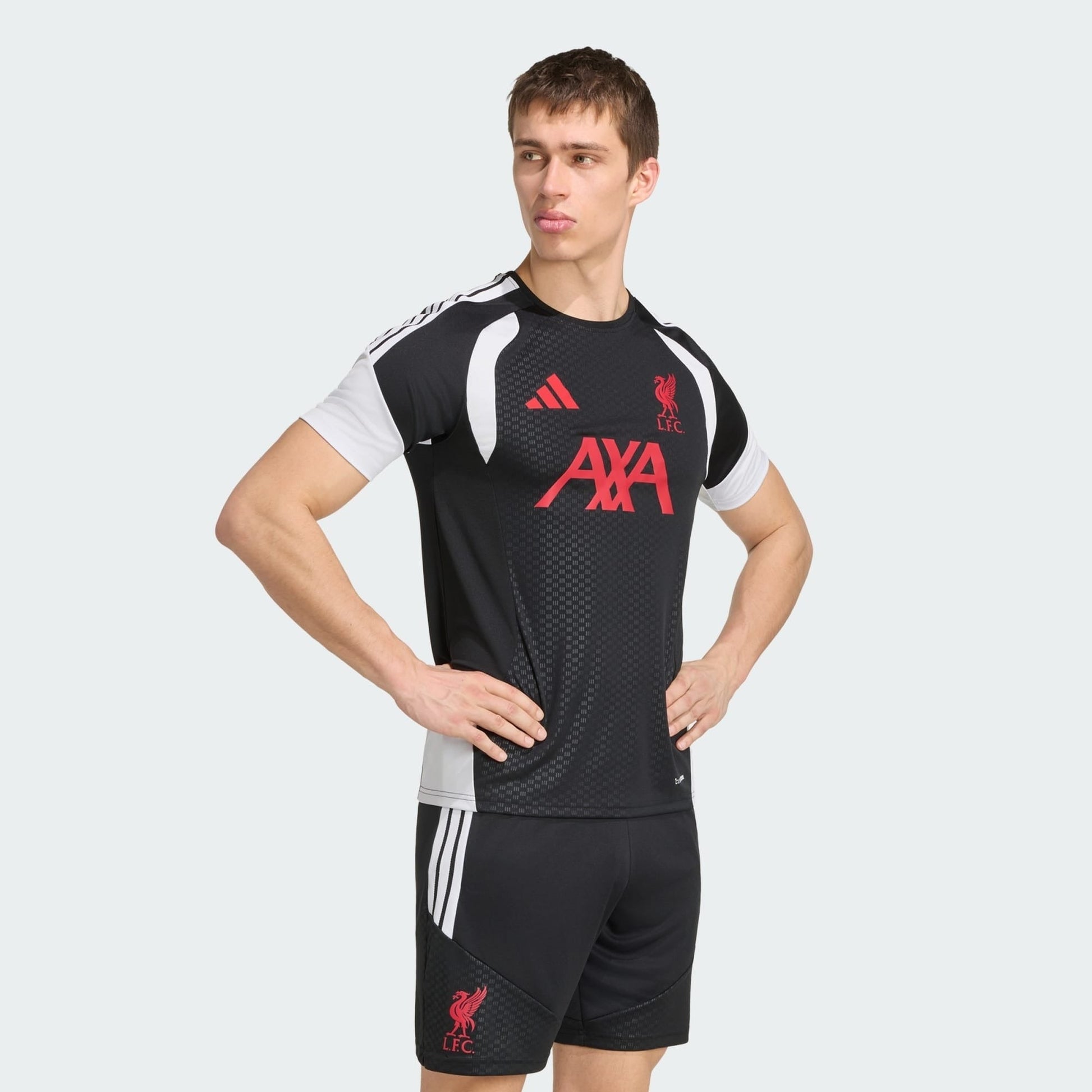 Liverpool 26/27 Training Jersey Black - worn by model side