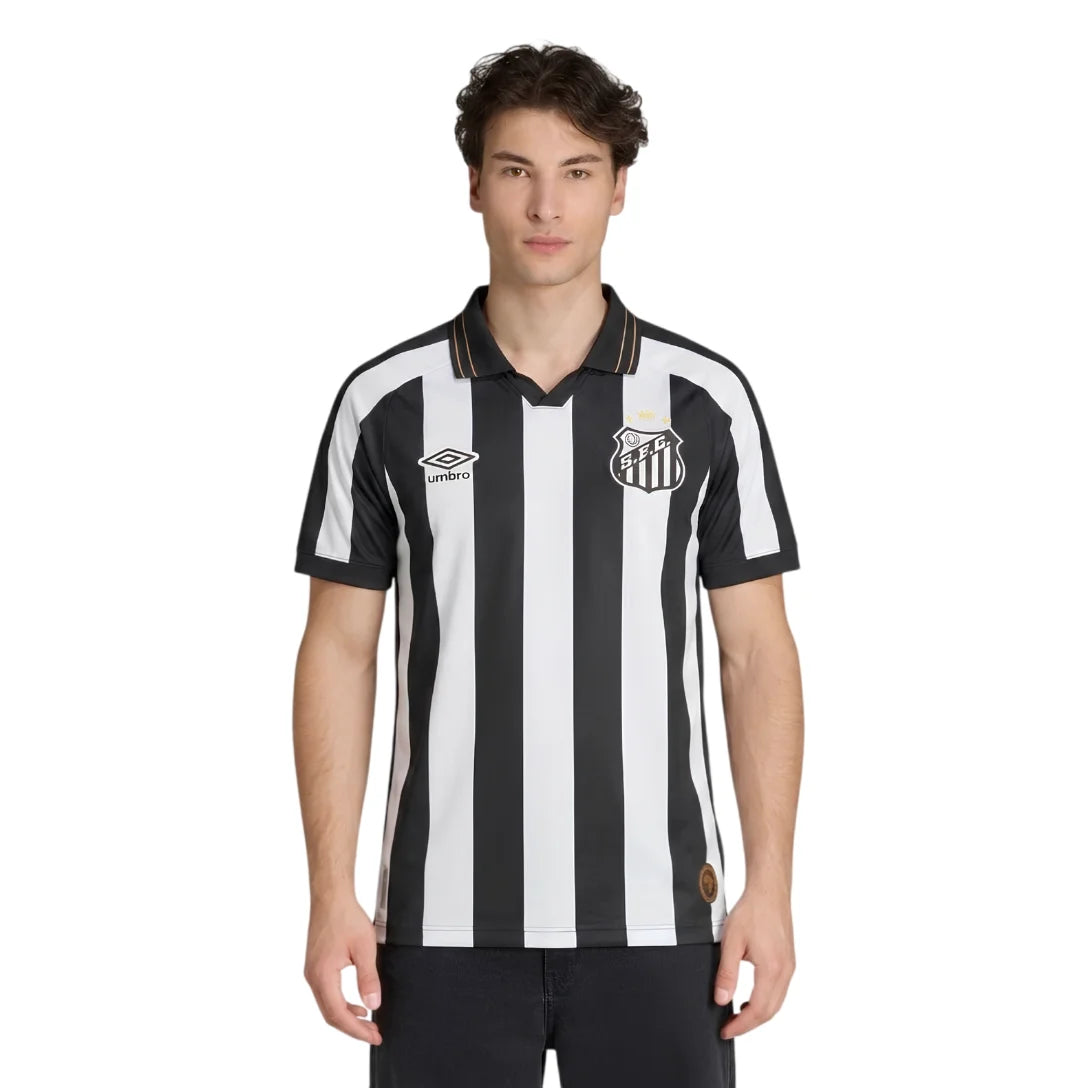 Camiseta de Charlie Brown Jr. Santos 24/25 - Negra - Versión para aficionados 