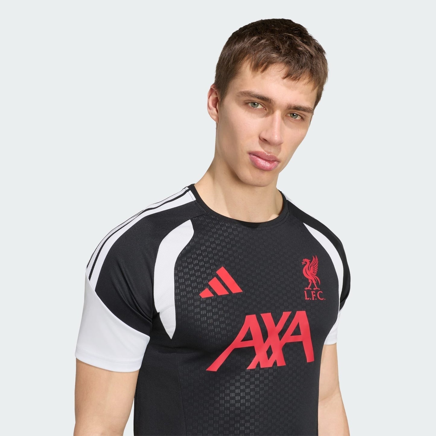 Liverpool 26/27 Training Jersey Black - chest and crest detail