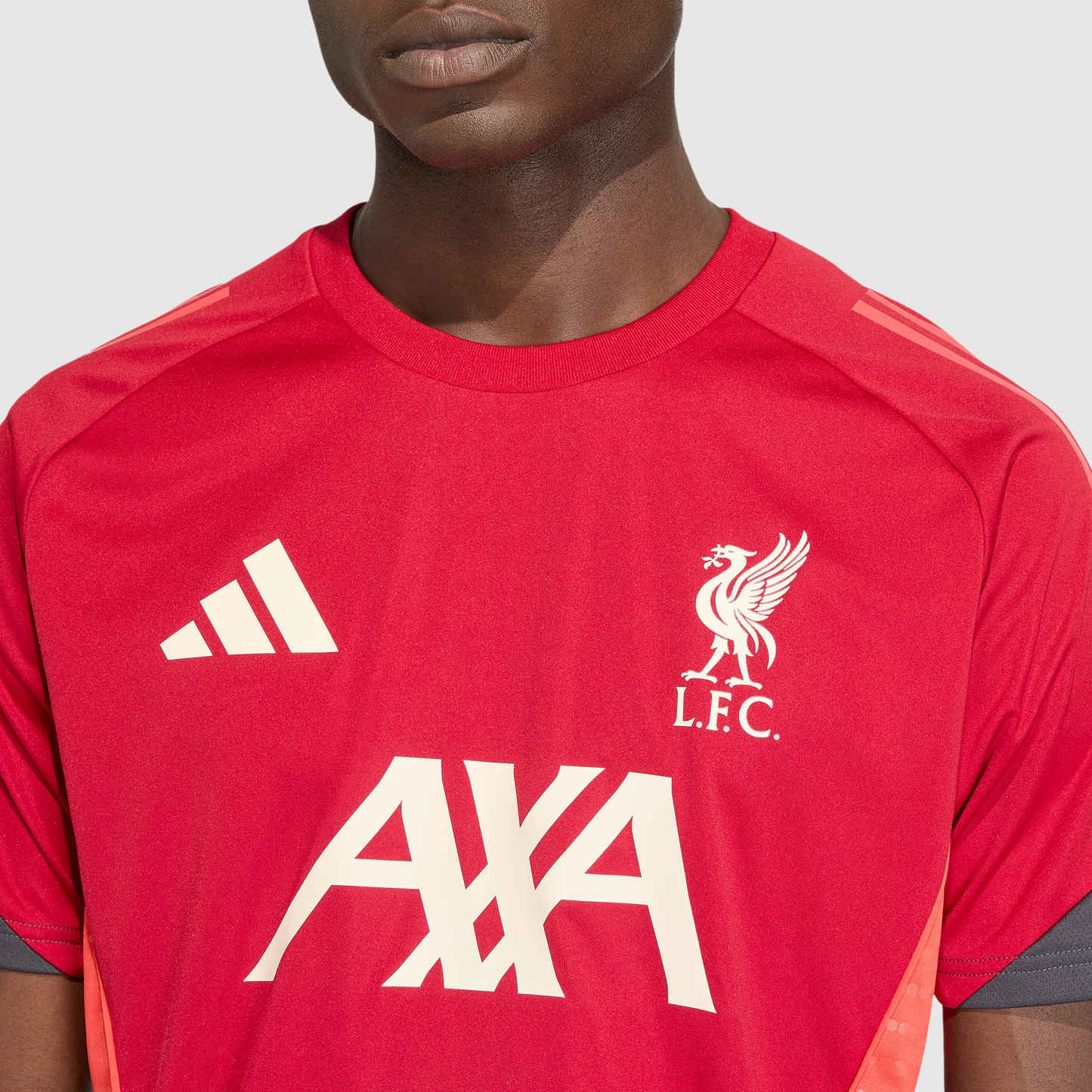Liverpool 25/26 Training Jersey Red - chest and crest detail